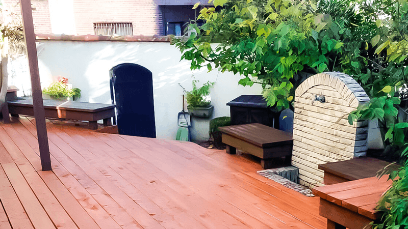 ウッドデッキ組み換え後